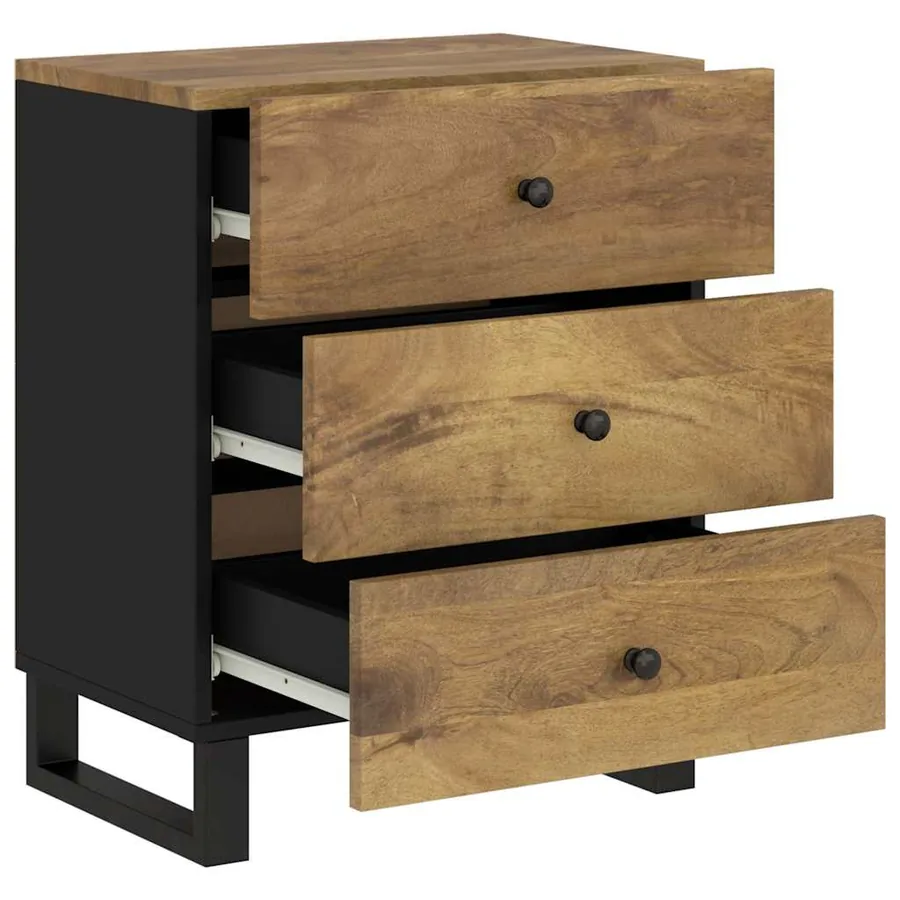 Table de chevet 50x33x62 cm Bois de manguier et d'ingénierie - 4