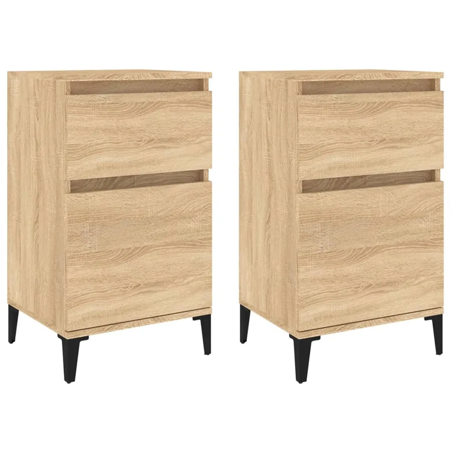 Tables de chevet 2 pcs chêne sonoma 40x35x70 cm - 2