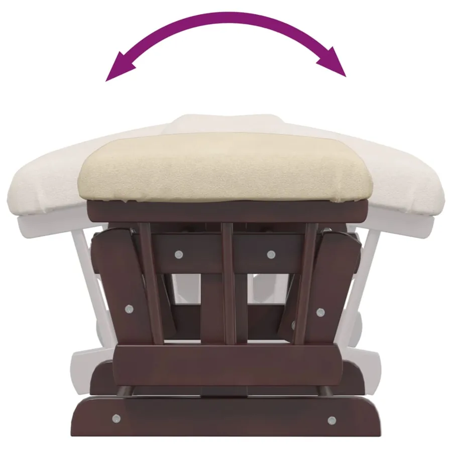 Chaise berçante avec repose-pied Blanc crème Tissu - 10