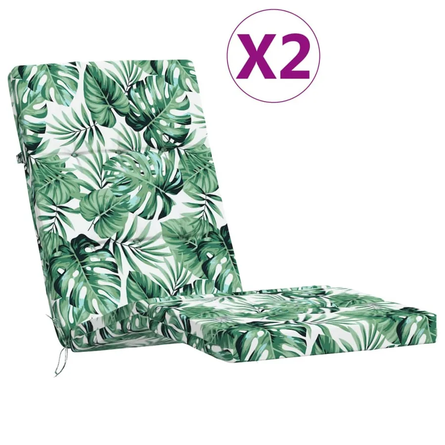Coussins de chaise longue lot de 2 motif de feuilles - 2