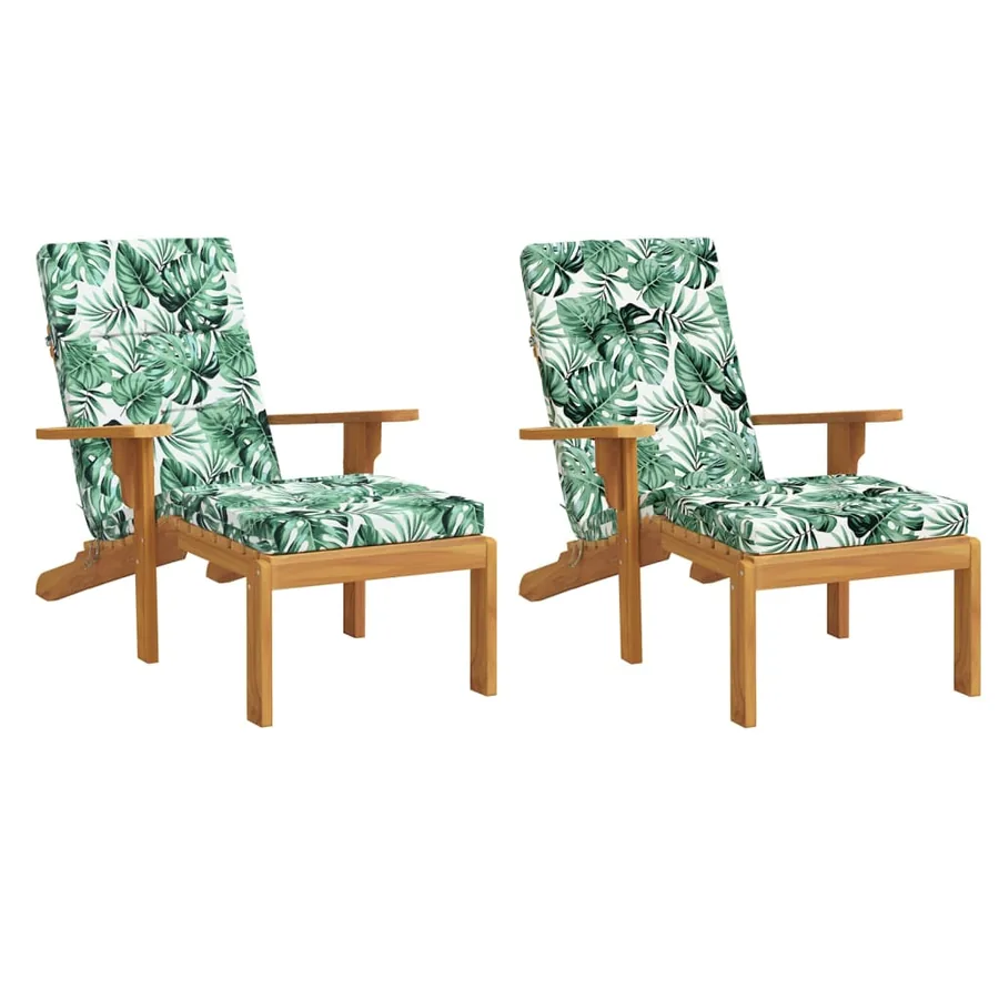Coussins de chaise longue lot de 2 motif de feuilles - 3