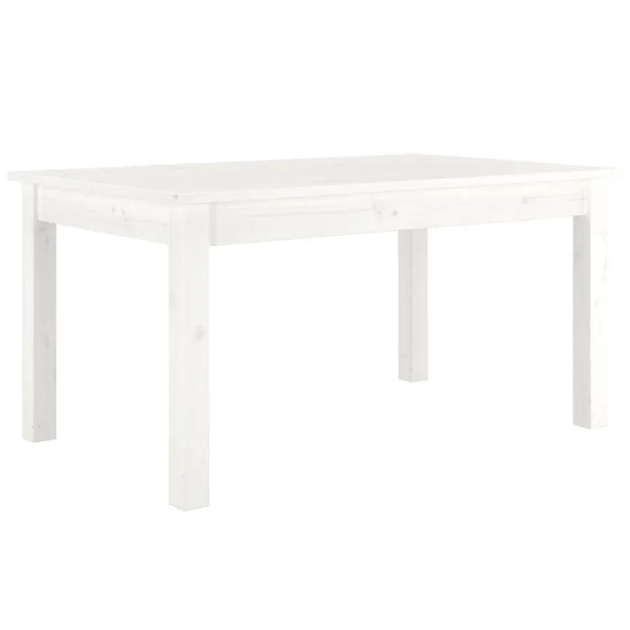 Table basse Blanc 80x50x40 cm Bois massif de pin - 2