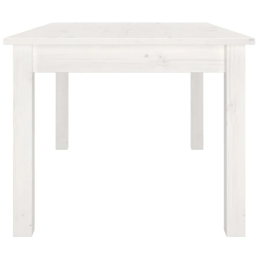 Table basse Blanc 80x50x40 cm Bois massif de pin - 4