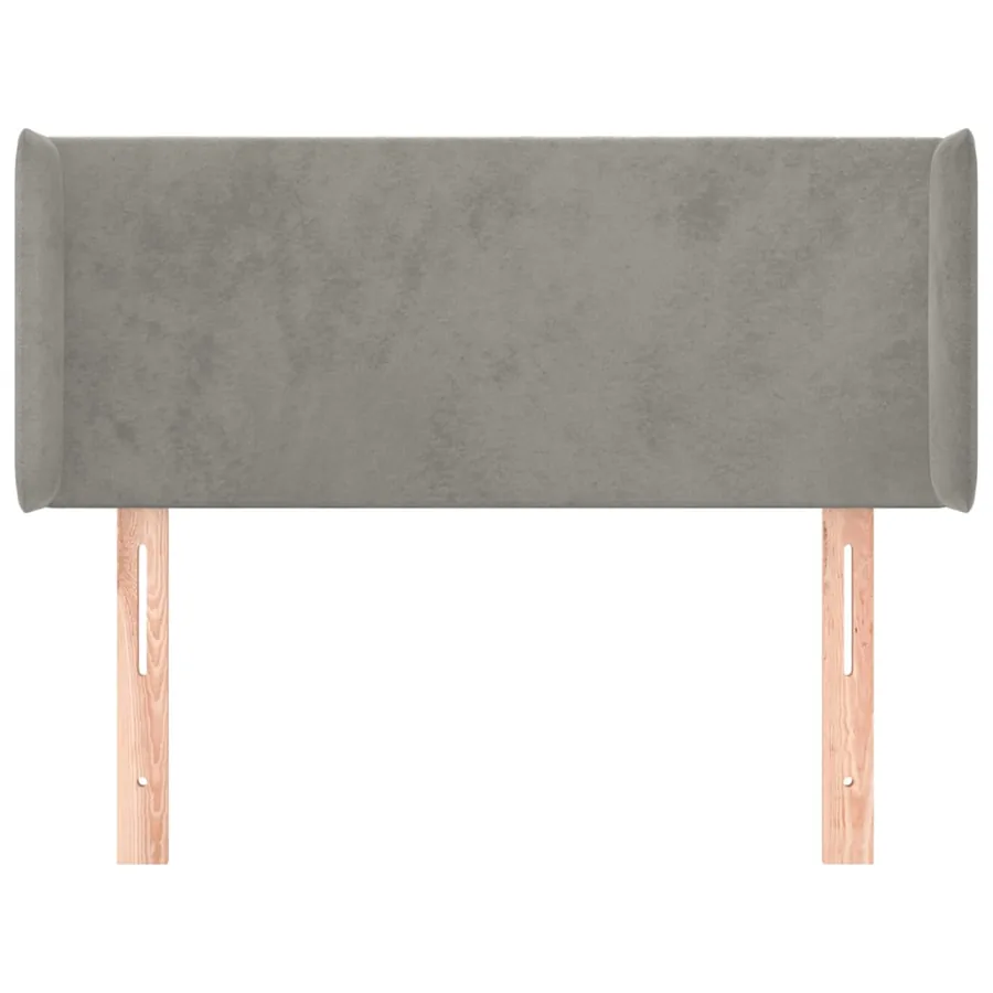Tête de lit avec oreilles Gris clair 103x16x78/88 cm Velours - 3