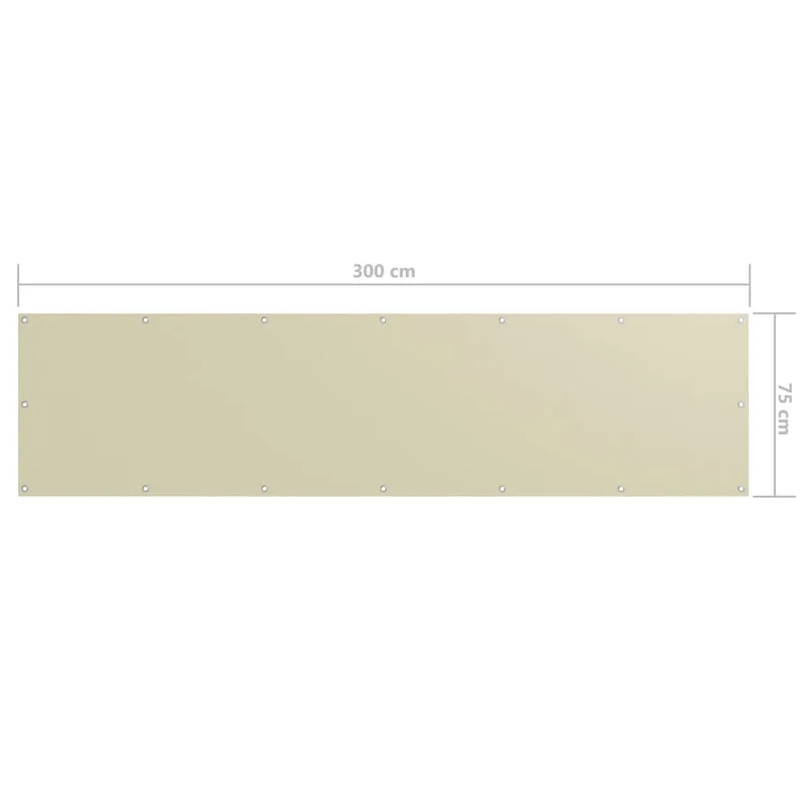 Écran de balcon Crème 75x300 cm Tissu Oxford - 5
