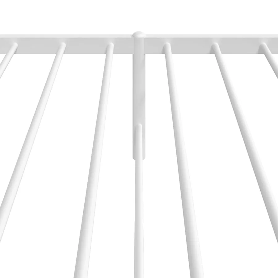 Cadre de lit métal sans matelas et tête de lit blanc 100x190 cm - 9