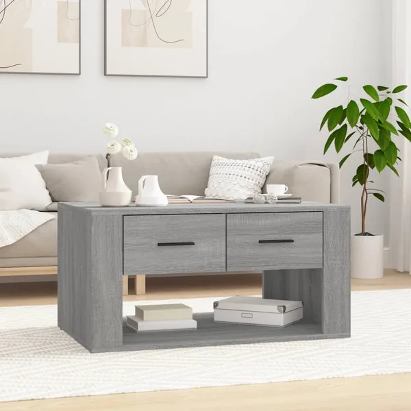 Table basse Sonoma gris 80x50x40 cm Bois d'ingénierie
