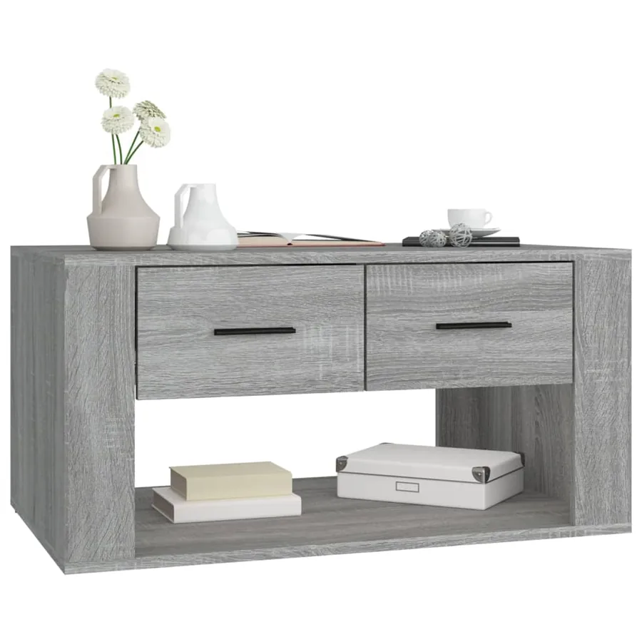 Table basse Sonoma gris 80x50x40 cm Bois d'ingénierie - 4