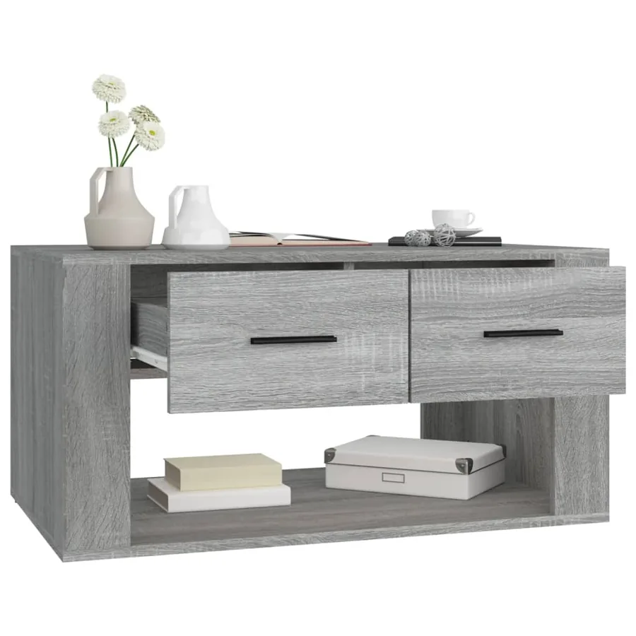 Table basse Sonoma gris 80x50x40 cm Bois d'ingénierie - 5