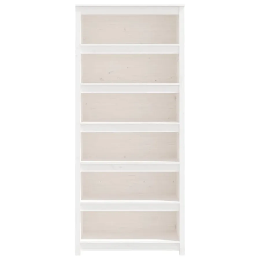 Bibliothèque Blanc 80x35x183 cm Bois de pin massif - 5
