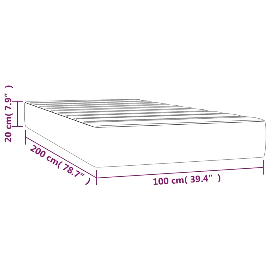 Matelas de lit à ressorts ensachés fermeté moyenne Blanc 100x200x20 cm - 7