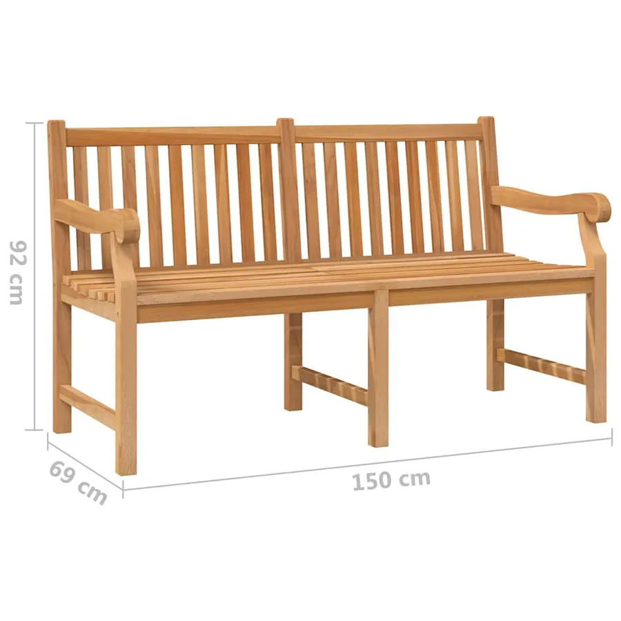 Banc de jardin 150 cm bois de teck massif - 7