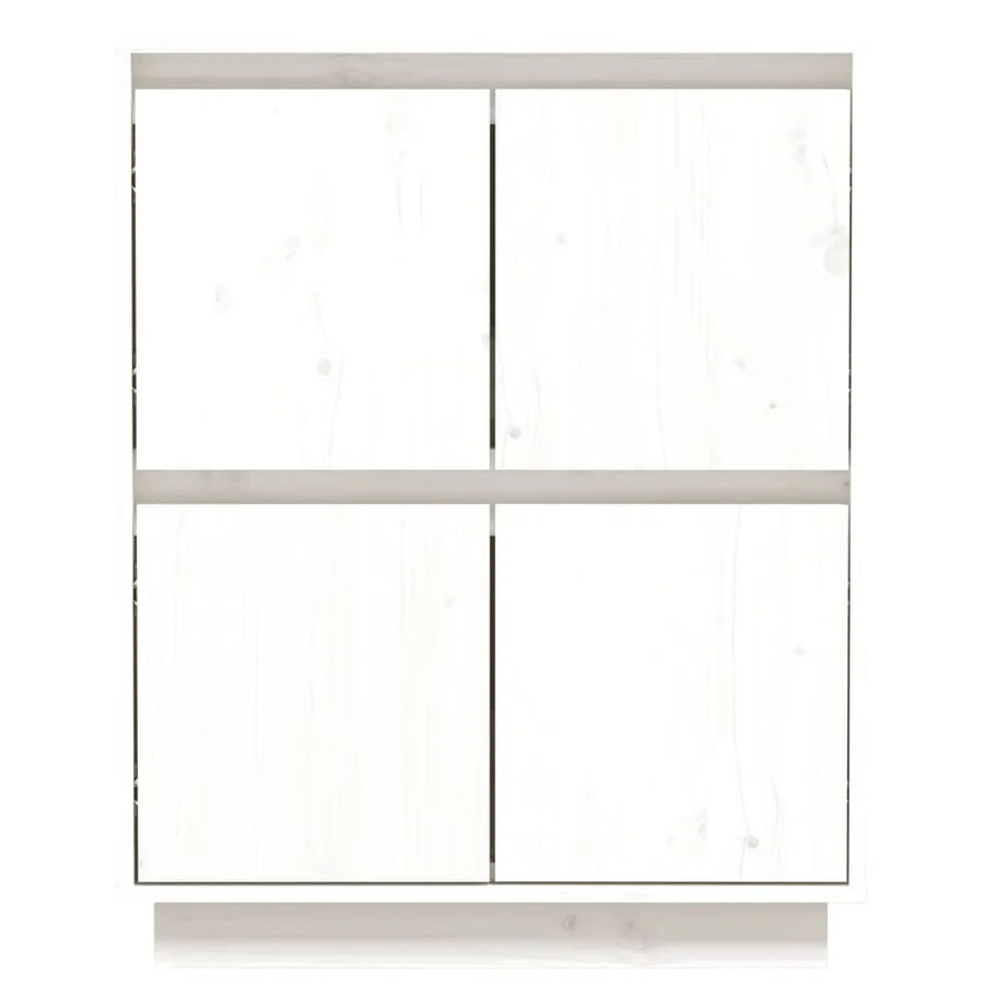 Buffet Blanc 60x34x75 cm Bois massif de pin - 5