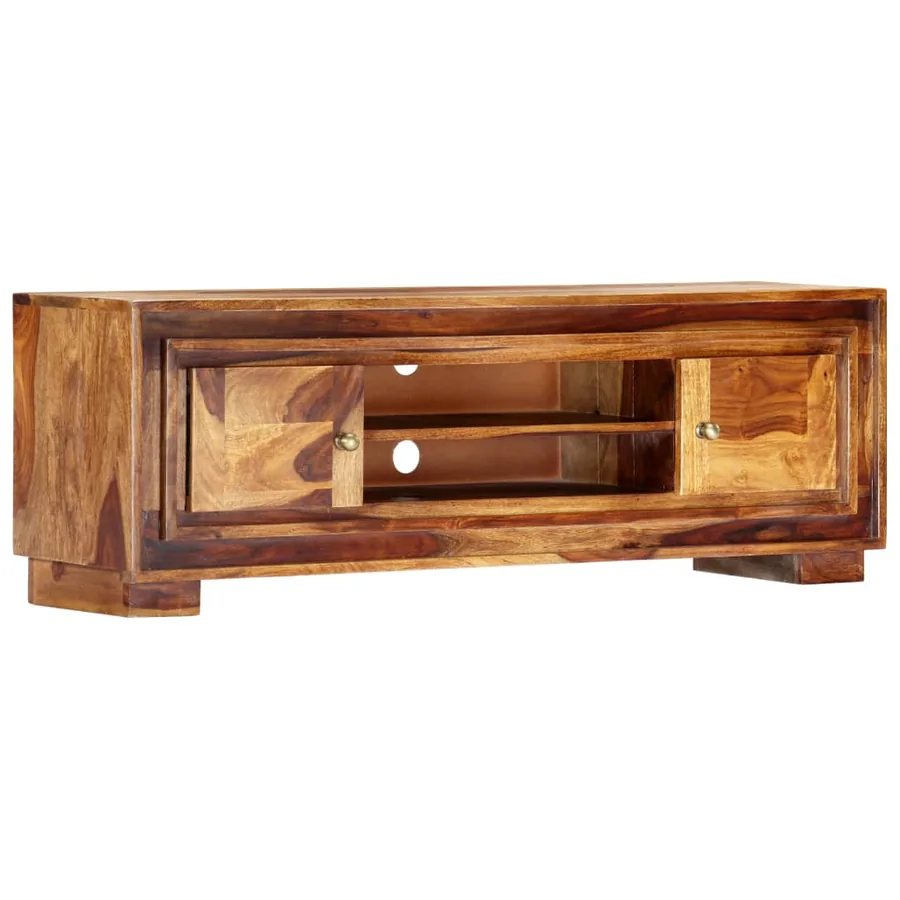 Meuble TV 118x30x40 cm Bois de Sesham massif - 12