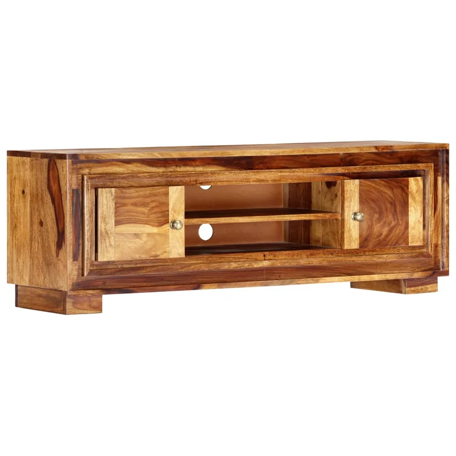 Meuble TV 118x30x40 cm Bois de Sesham massif - 13