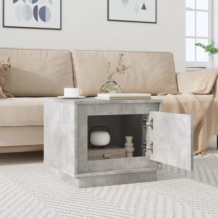 Table basse gris béton 51x50x44 cm bois d'ingénierie - 3