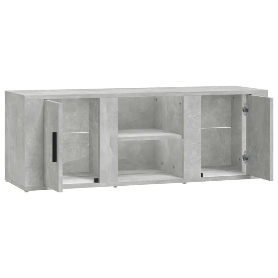 Meuble TV Gris béton 100x31,5x35 cm Bois d'ingénierie - 7