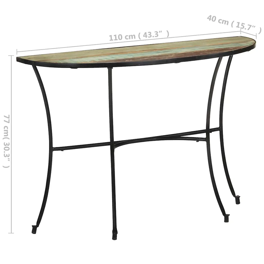 Table d'appoint 110x40x77 cm Bois de récupération massif - 9