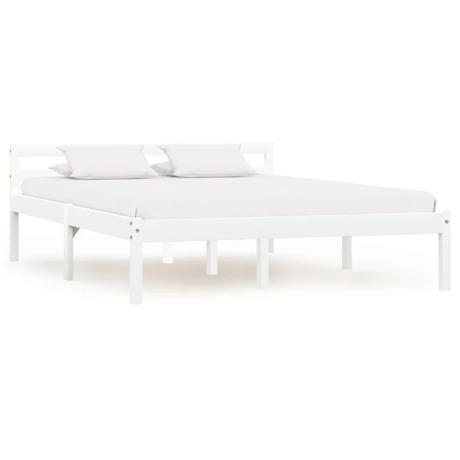 Cadre de lit sans matelas blanc bois de pin massif 140x200 cm