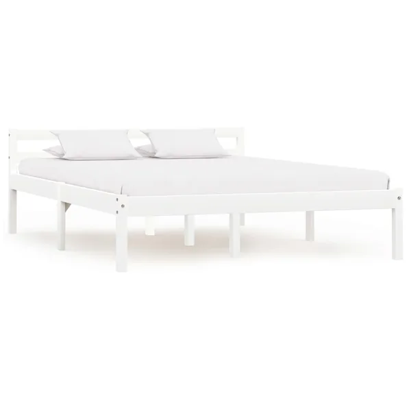 Cadre de lit sans matelas blanc bois de pin massif 140x200 cm
