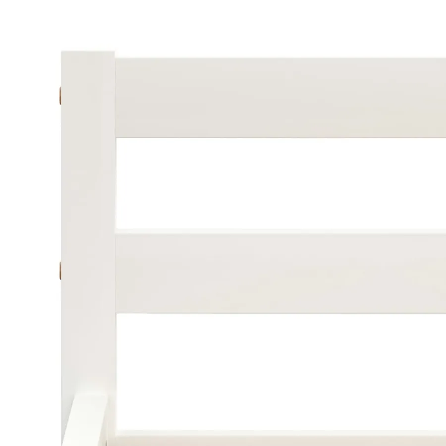 Cadre de lit sans matelas blanc bois de pin massif 140x200 cm - 5