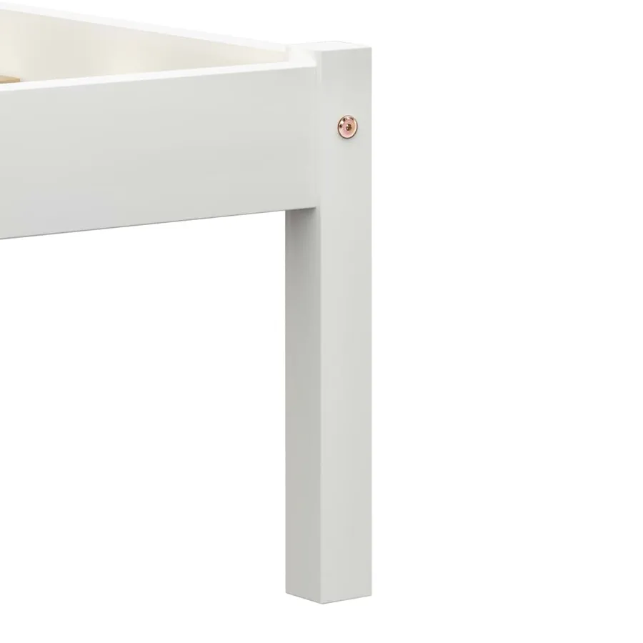 Cadre de lit sans matelas blanc bois de pin massif 140x200 cm - 6