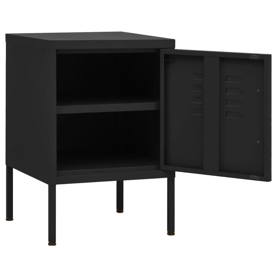 Table de chevet Noir 35x35x51 cm Acier - 4