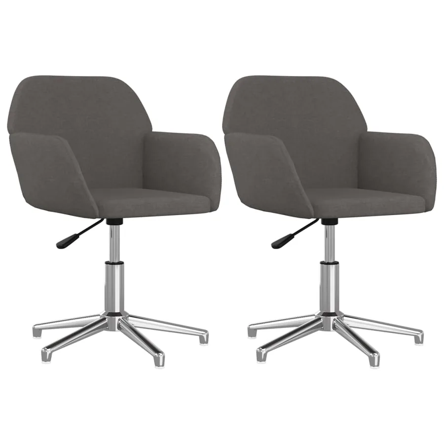 Chaises pivotantes à manger lot de 2 Gris foncé Tissu - 2