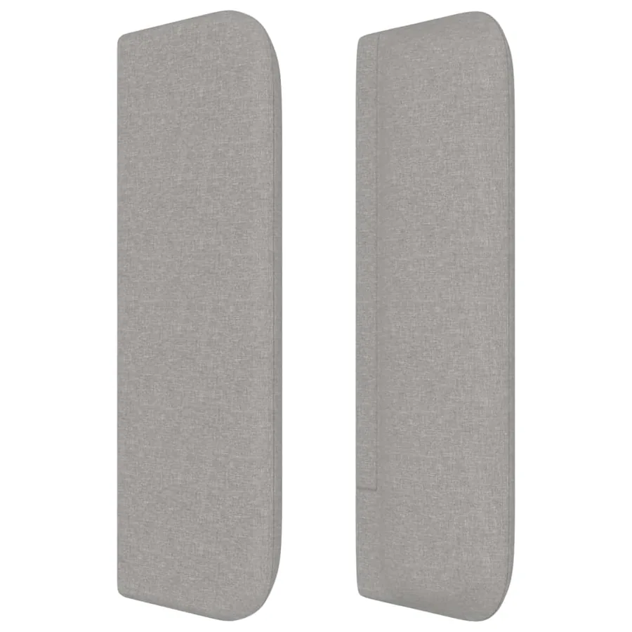 Tête de lit avec oreilles Gris clair 203x16x78/88 cm Tissu - 4