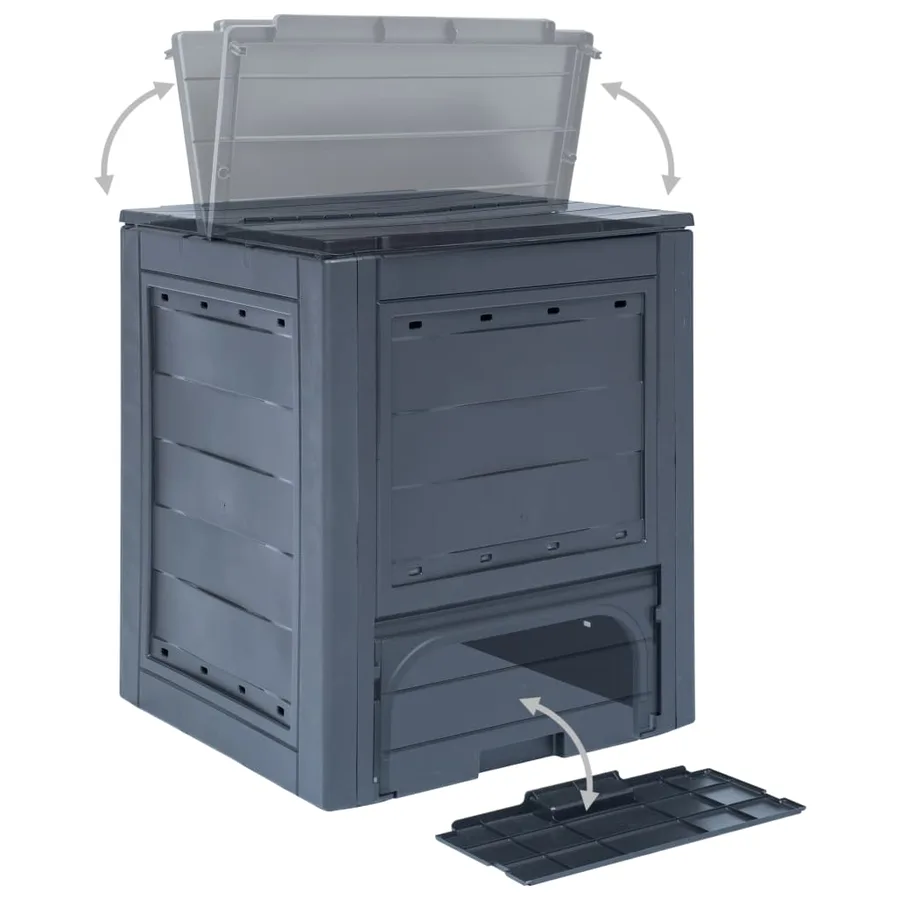 Bac à compost de jardin Gris 60x60x73 cm 260 L - 4