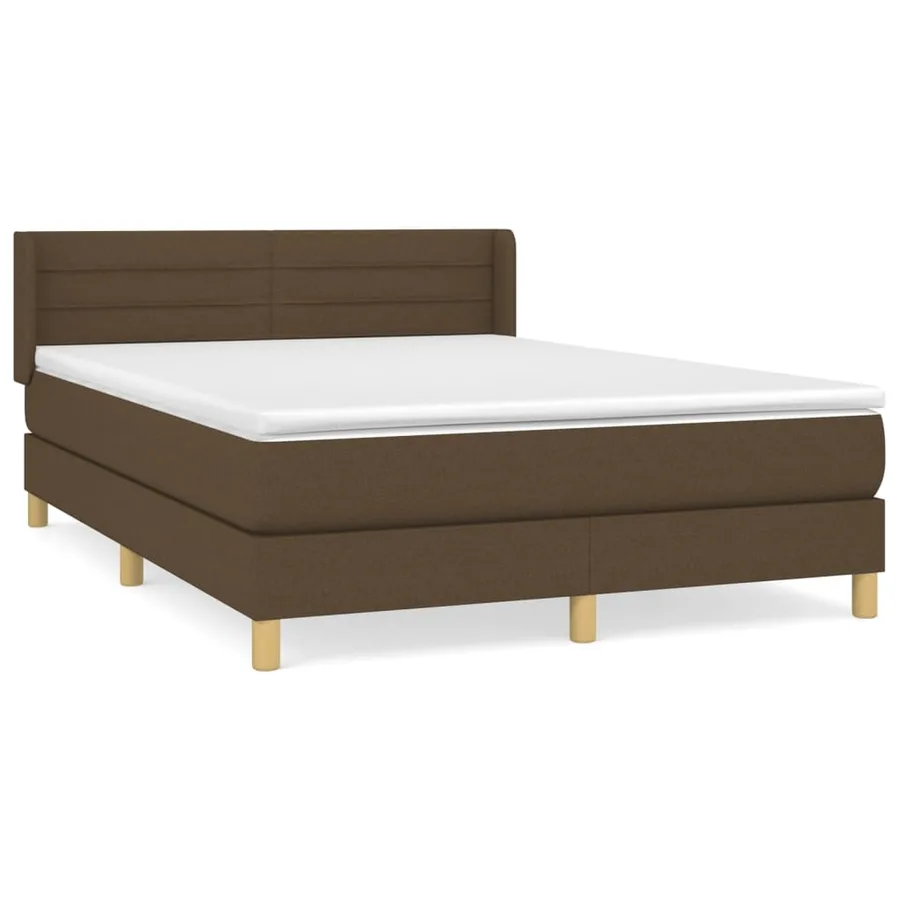 Sommier à lattes de lit avec matelas Marron foncé 140x190 cm - 2