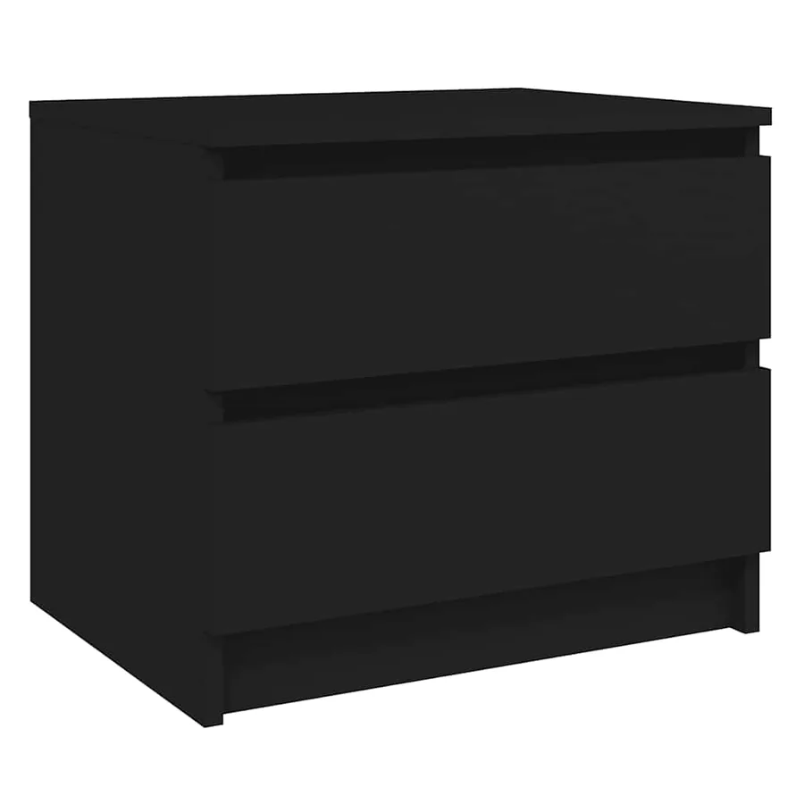 Table de chevet noir 50x39x43,5 cm bois d'ingénierie - 2