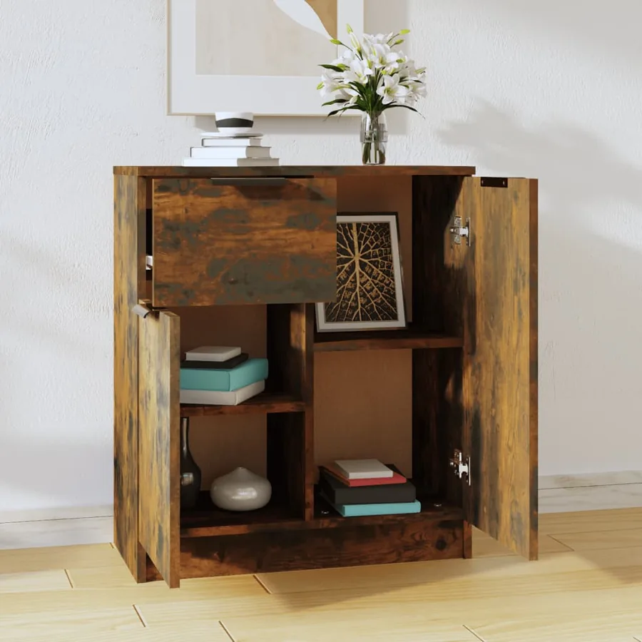 Buffet Chêne fumé 60x30x70 cm Bois d'ingénierie - 3