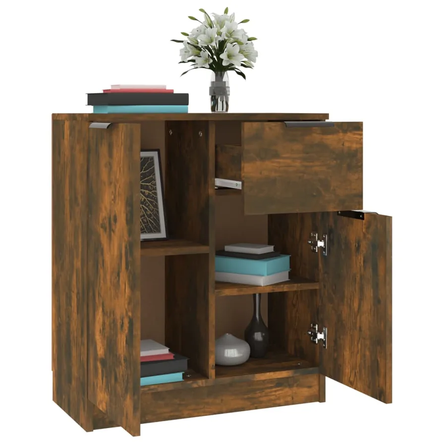 Buffet Chêne fumé 60x30x70 cm Bois d'ingénierie - 5