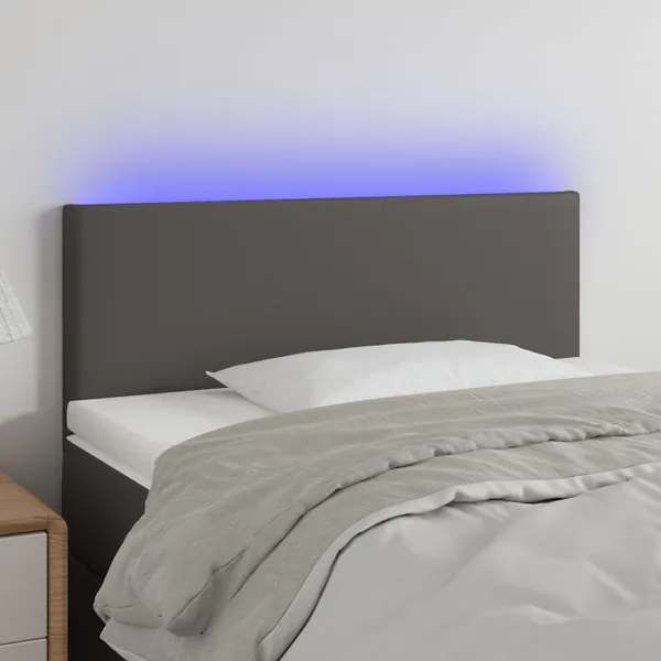 Tête de lit à LED Gris 100x5x78/88 cm Similicuir