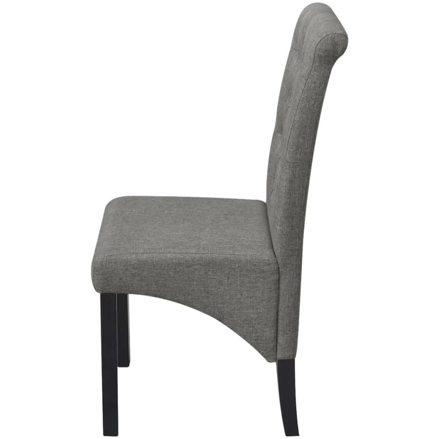 Chaises à manger lot de 2 gris clair tissu - 4