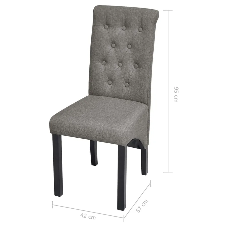 Chaises à manger lot de 2 gris clair tissu - 7
