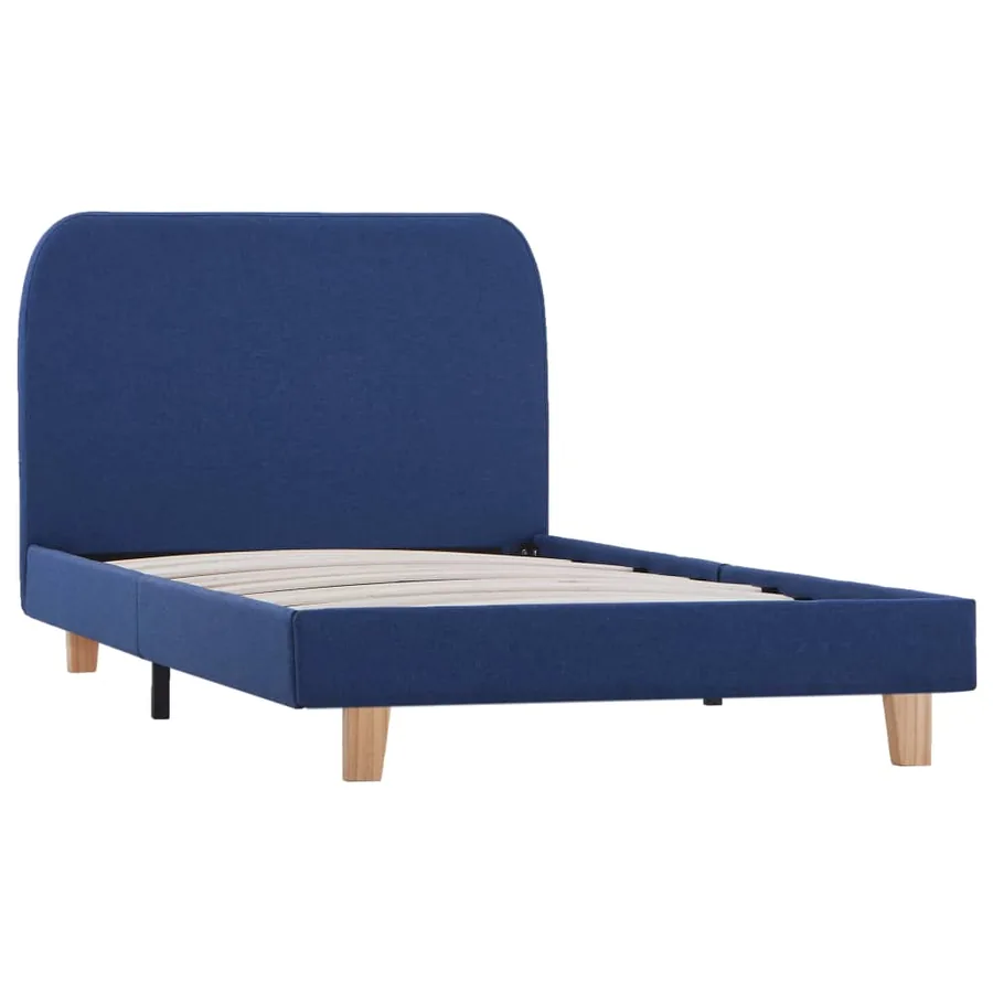 Cadre de lit sans matelas bleu tissu 90x200 cm - 2