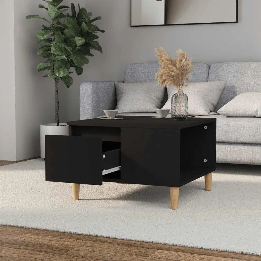 Table basse noir 55x55x36,5 cm bois d'ingénierie - 3