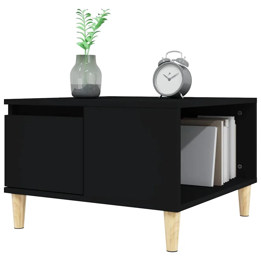 Table basse noir 55x55x36,5 cm bois d'ingénierie - 4