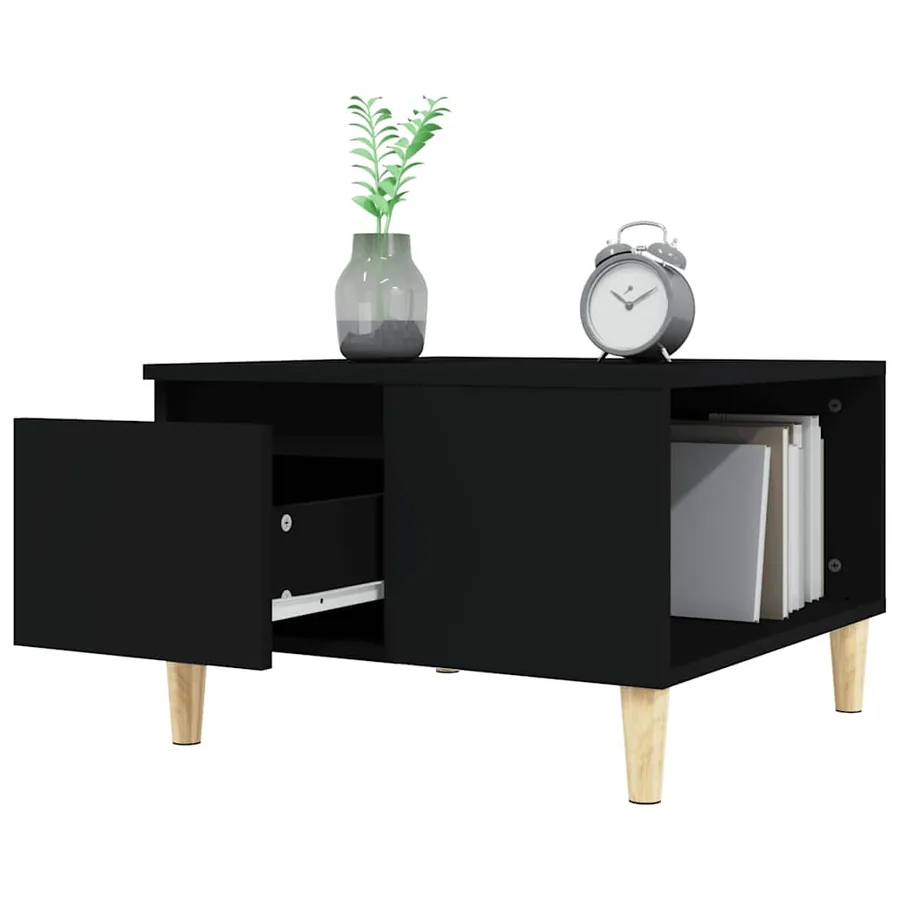 Table basse noir 55x55x36,5 cm bois d'ingénierie - 5