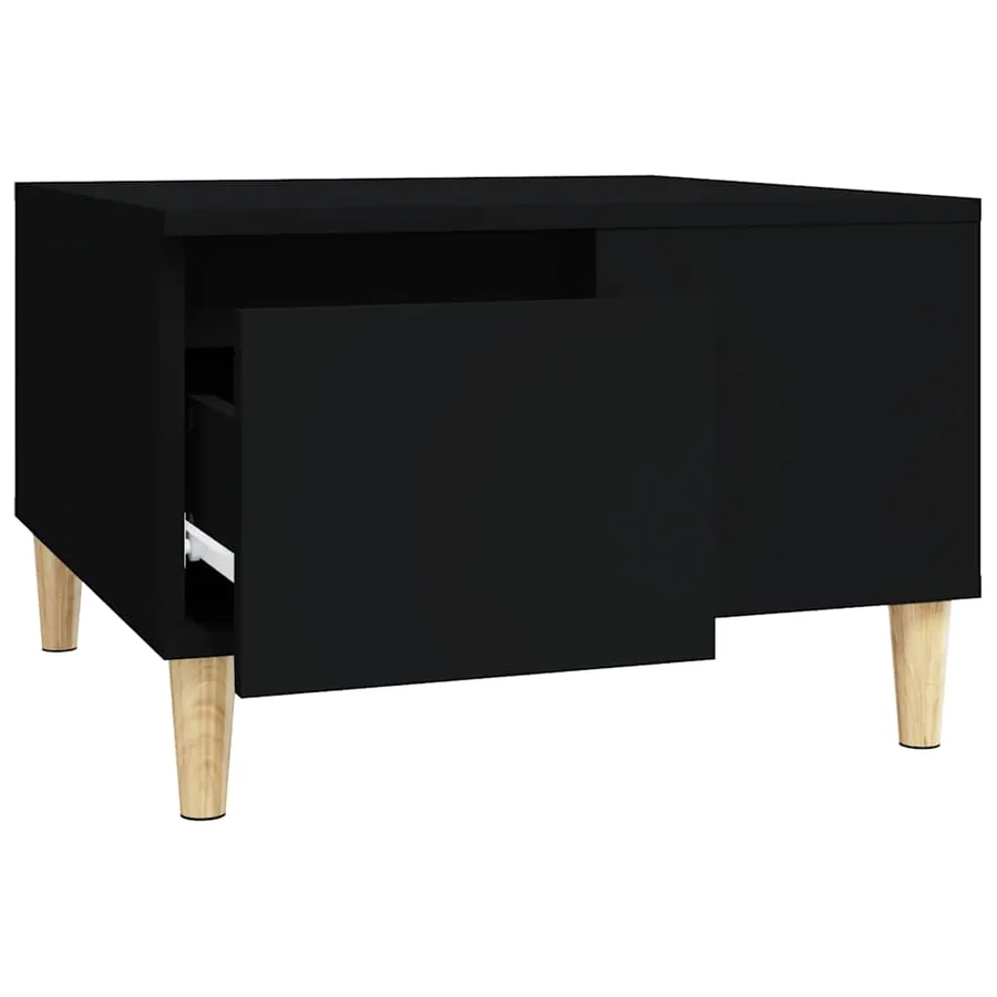 Table basse noir 55x55x36,5 cm bois d'ingénierie - 6