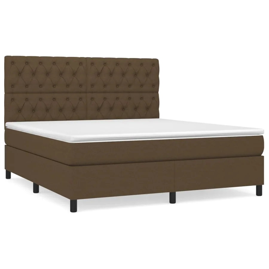 Sommier à lattes de lit avec matelas Marron foncé 160x200 cm - 2