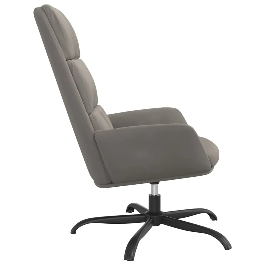 Chaise de relaxation Gris clair Velours - 4