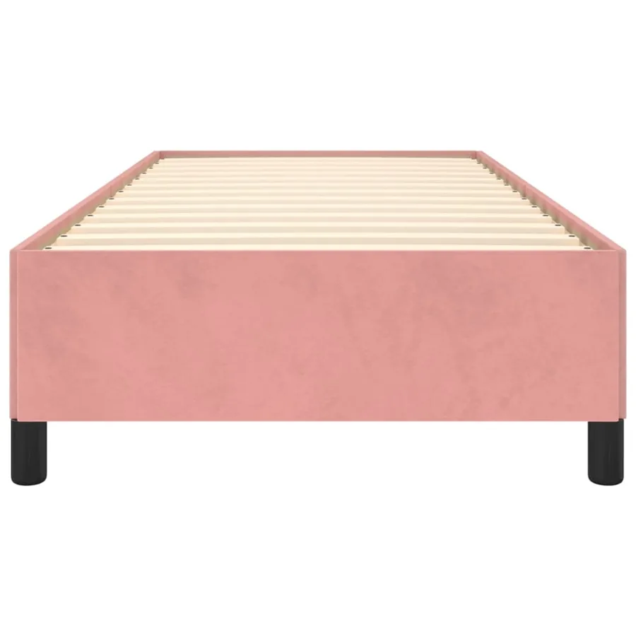 Cadre de lit sans matelas rose 90x190 cm velours - 5