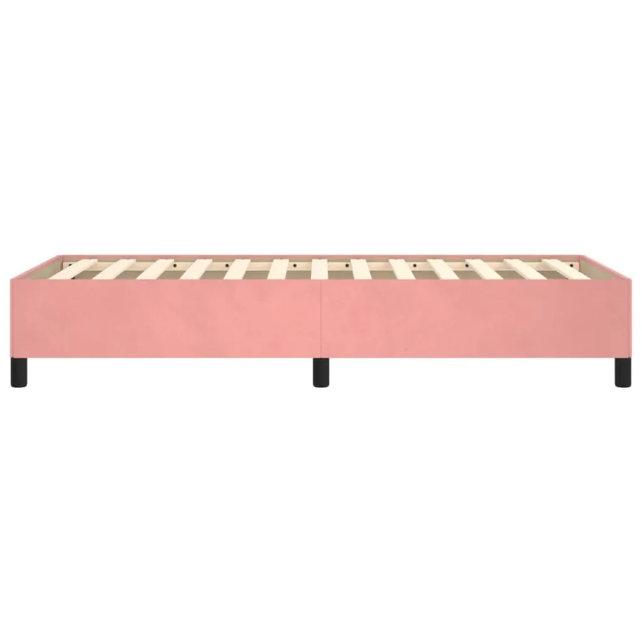 Cadre de lit sans matelas rose 90x190 cm velours - 6