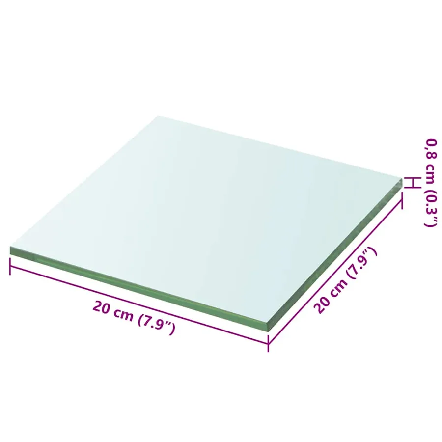 Panneau pour étagère Verre transparent 20 x 20 cm - 3