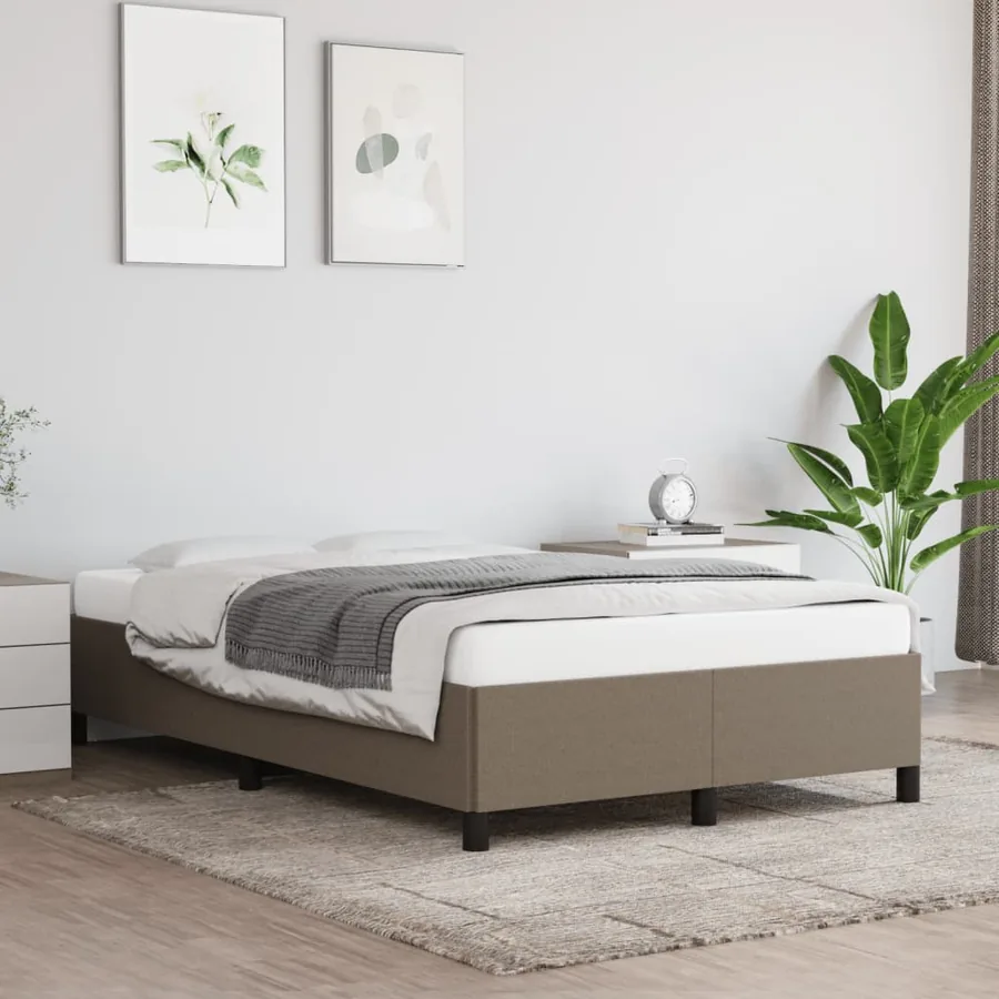 Cadre de lit sans matelas taupe 120x200 cm tissu