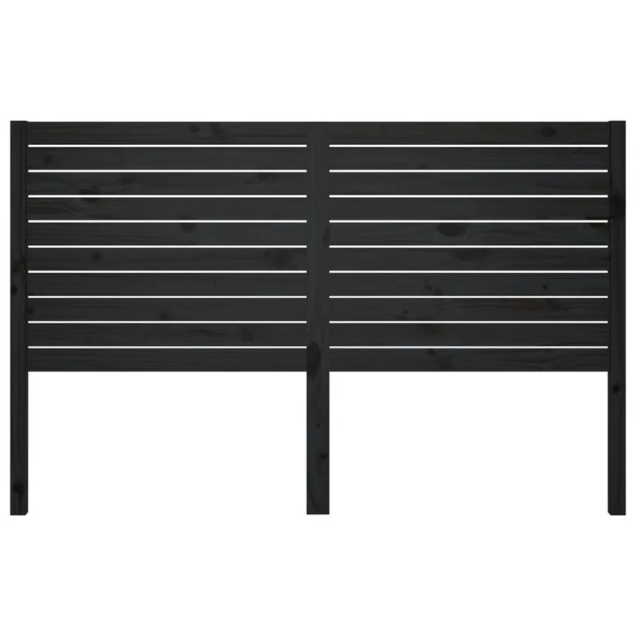 Tête de lit Noir 186x4x100 cm Bois massif de pin - 3
