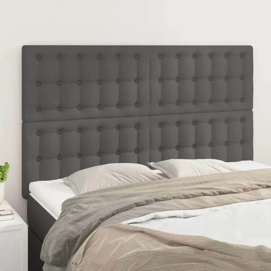 Tête de lit Gris 144x5x118/128 cm Similicuir